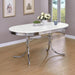 Retro - Oval Wood Top Dining Table - White And Chrome - JaxCo Furniture