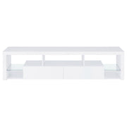 Jude - 2-Drawer Engineered Wood TV Stand - High Gloss White - JaxCo Furniture