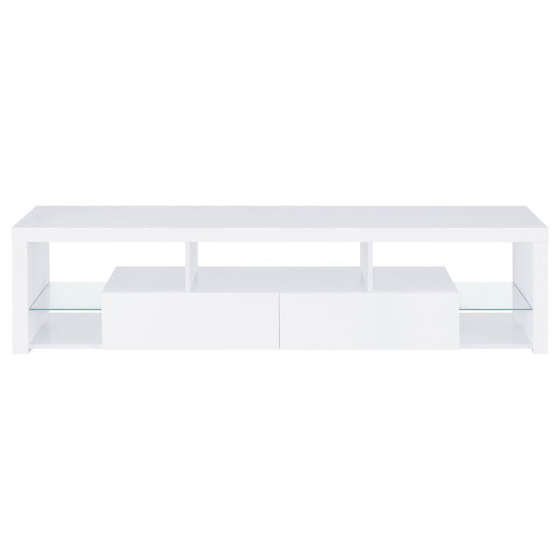 Jude - 2-Drawer Engineered Wood TV Stand - High Gloss White - JaxCo Furniture