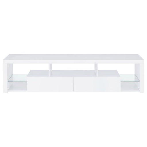 Jude - 2-Drawer Engineered Wood TV Stand - High Gloss White - JaxCo Furniture