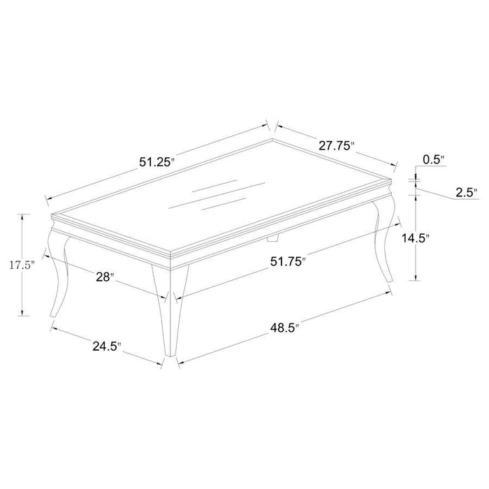 Carone - Rectangular Coffee Table - JaxCo Furniture