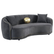 Brookside - Velvet Upholstered Curved Sofa - Dark Gray - JaxCo Furniture