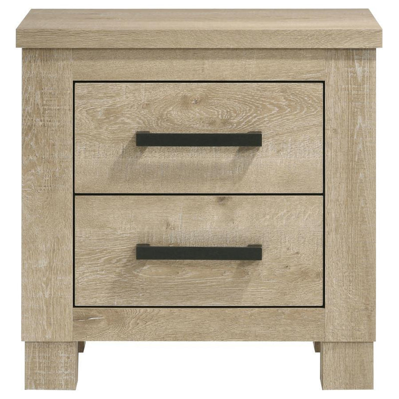 Oakglen - 2-Drawer Nightstand Bedside Table - Weathered Oak - JaxCo Furniture
