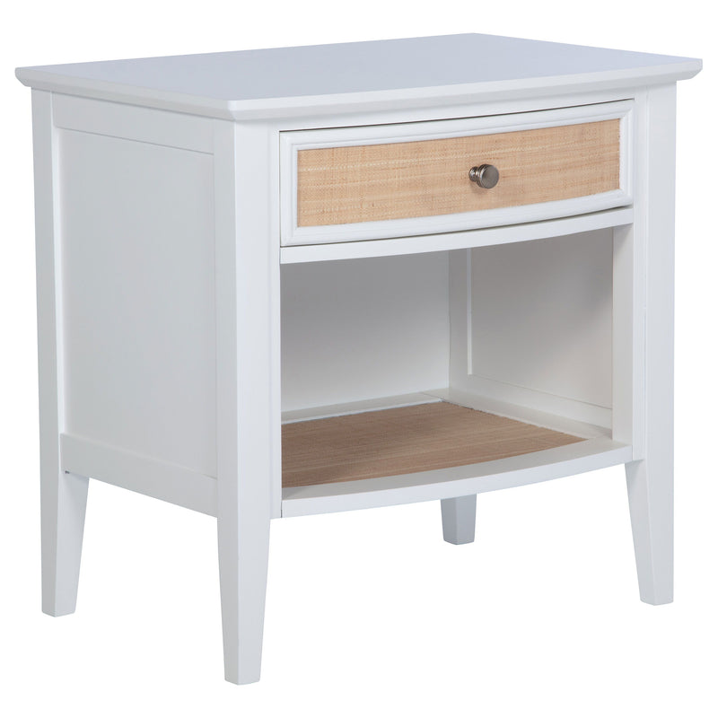 Bexhill - 1-Drawer Nightstand Bedside Table - White - JaxCo Furniture