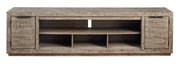 Krystanza - Weathered Gray - XL TV Stand w/Fireplace Option - JaxCo Furniture