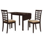 Kelso - 3 Piece Drop Leaf Dining Table Set - Cappuccino - JaxCo Furniture