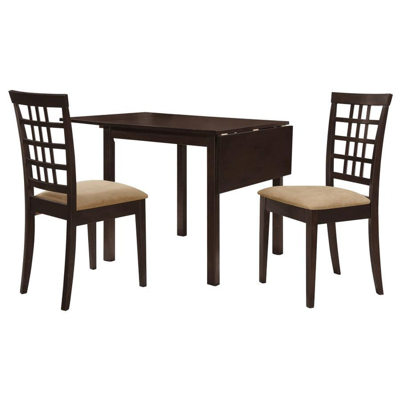Kelso - 3 Piece Drop Leaf Dining Table Set - Cappuccino - JaxCo Furniture