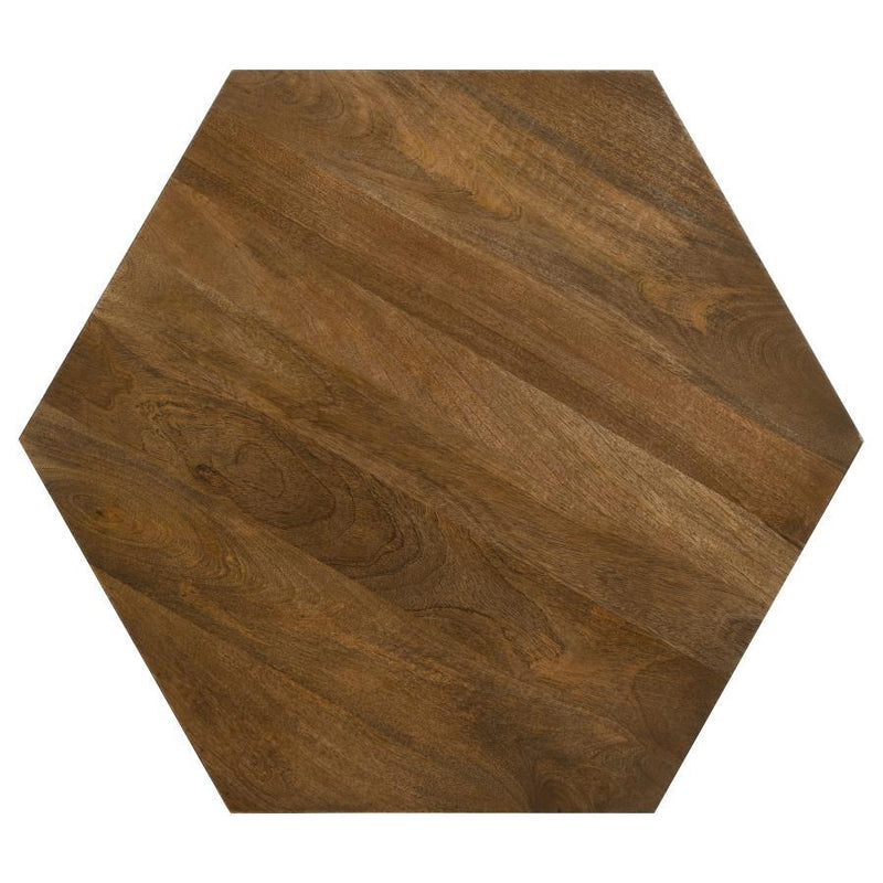 Zalika - Hexagonal Solid Mango Wood Table - JaxCo Furniture
