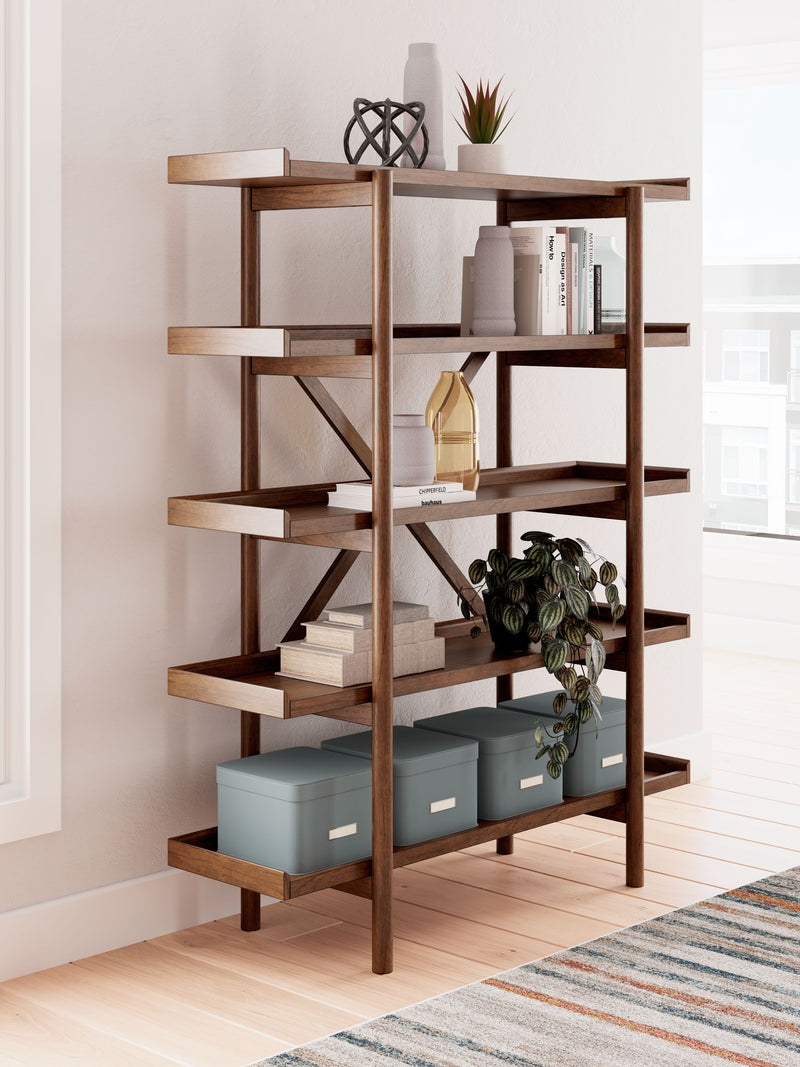 Lyncott - Brown - Bookcase - JaxCo Furniture