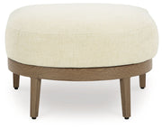 Serene Bay - Dark Brown / White - Ottoman With Cushion - JaxCo Furniture