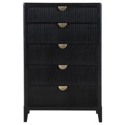 Brookmead - 5-Drawer Bedroom Chest - Black - JaxCo Furniture