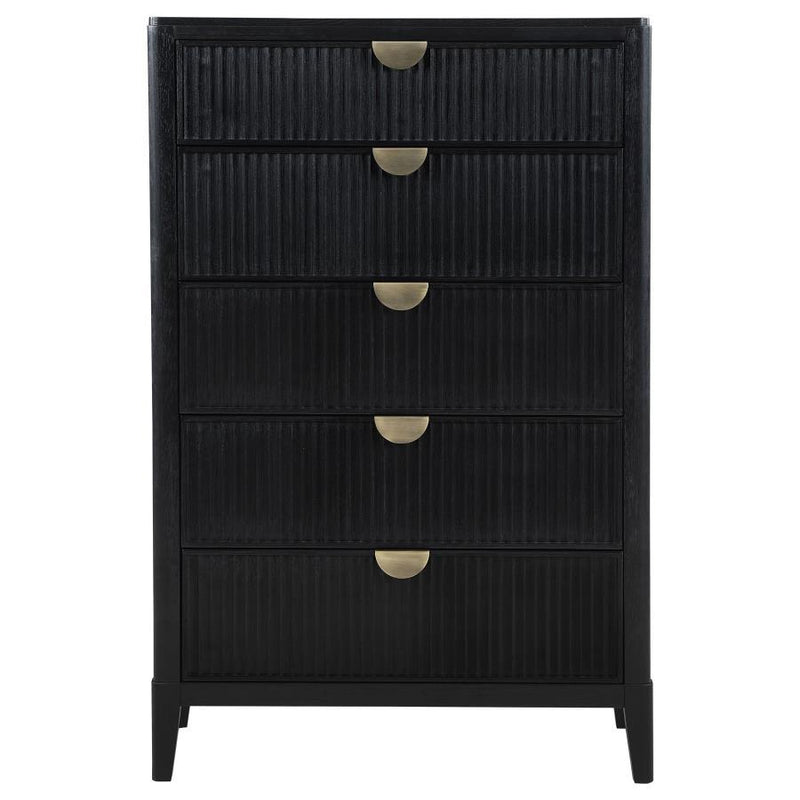 Brookmead - 5-Drawer Bedroom Chest - Black - JaxCo Furniture