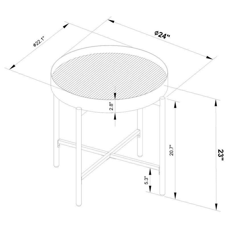 Ozella - Round Table With Hidden Storage Sandy - JaxCo Furniture