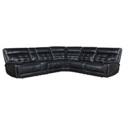 Hewitt - Leather Upholstered Power Reclining Sectional - Black - JaxCo Furniture