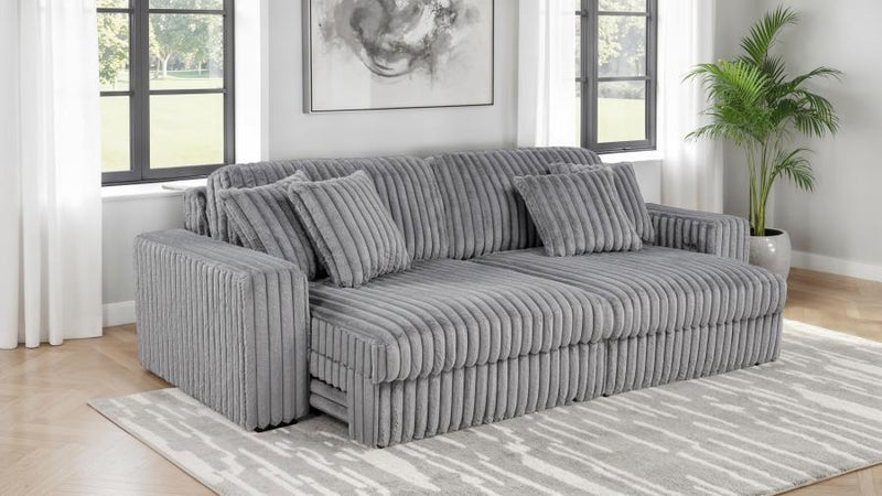 Jacana - Corduroy Upholstered Dual Power Chaise Sofa - JaxCo Furniture