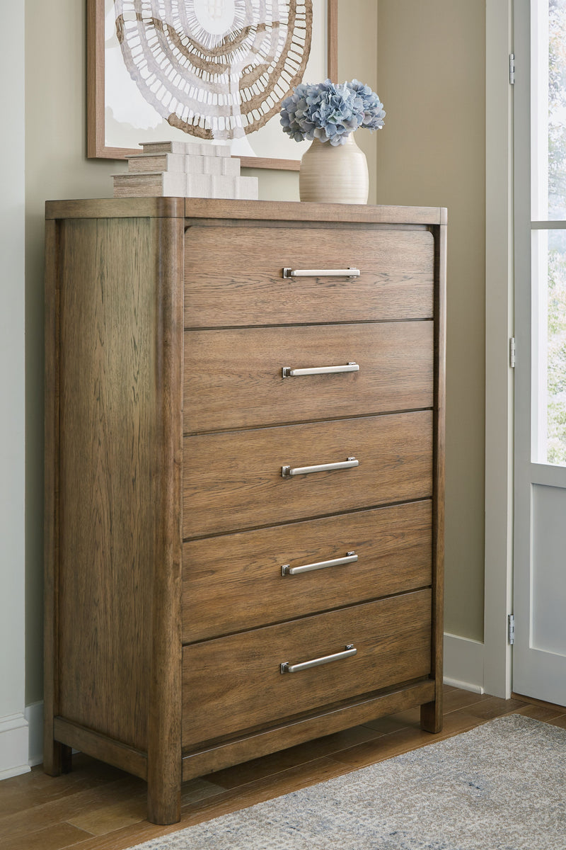 Cabalynn - Light Brown - Five Drawer Chest - JaxCo Furniture