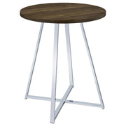 Burkhart - Round Pub Height Bistro Bar Table - Brown Oak - JaxCo Furniture