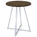 Burkhart - Round Pub Height Bistro Bar Table - Brown Oak - JaxCo Furniture