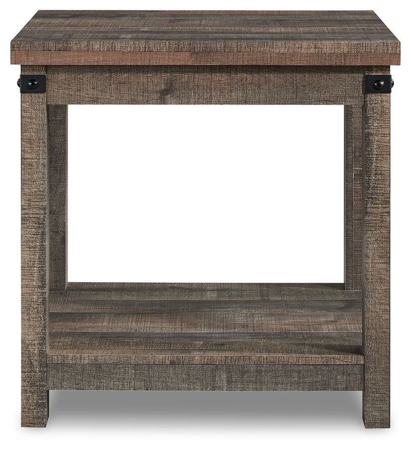 Hollum - Rustic Brown - Square End Table - JaxCo Furniture