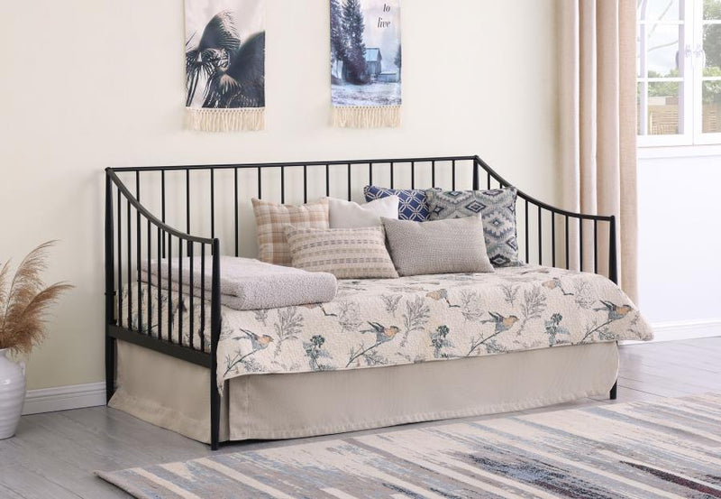 Newbury - Metal Twin Daybed Bed Frame - Matte Black - JaxCo Furniture