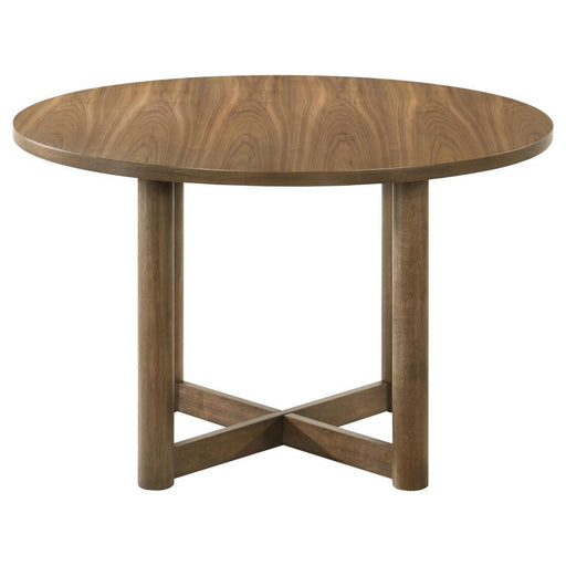 Crestmore - Round Wood Dining Table - Walnut - JaxCo Furniture