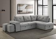 Roanne - Fabric Upholstered Sleeper Sectional Sofa - Gray - JaxCo Furniture