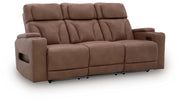 Clean-Slate - Caramel - Power Reclining Sofa / Adj Headrest - JaxCo Furniture