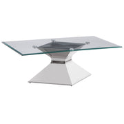 Jenny - Glass Top Stainless Steel Table - JaxCo Furniture