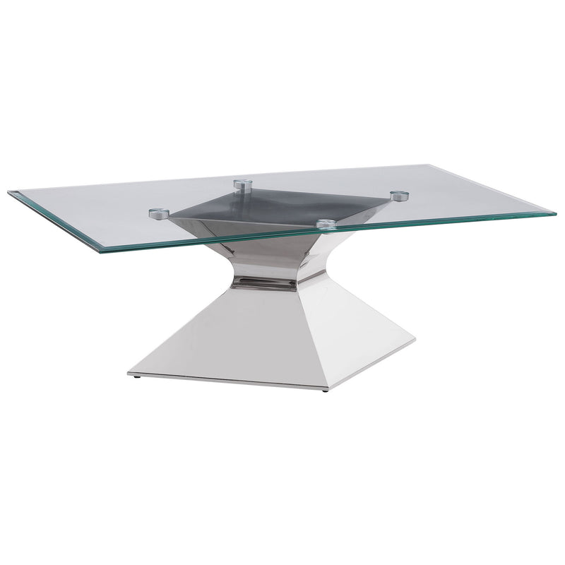 Jenny - Glass Top Stainless Steel Table - JaxCo Furniture