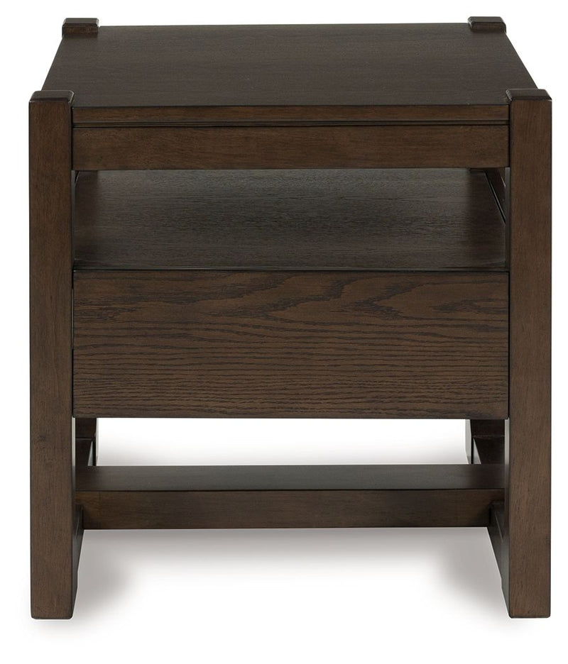 Breckington - Dark Brown - Square End Table - JaxCo Furniture