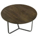 Yaritza - Round Mango Wood Coffee Table - Natural And Gunmetal - JaxCo Furniture