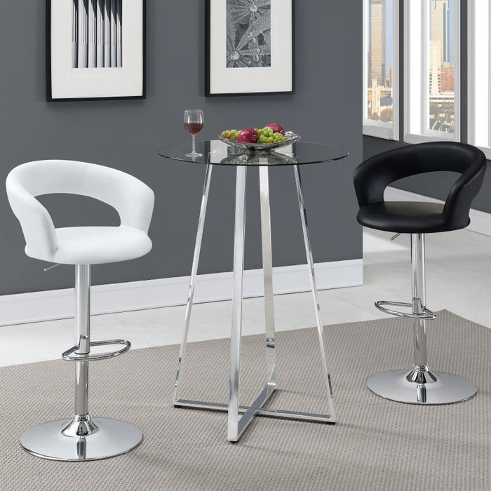 Zanella - Round Glass Top Bistro Bar Table - Chrome - JaxCo Furniture