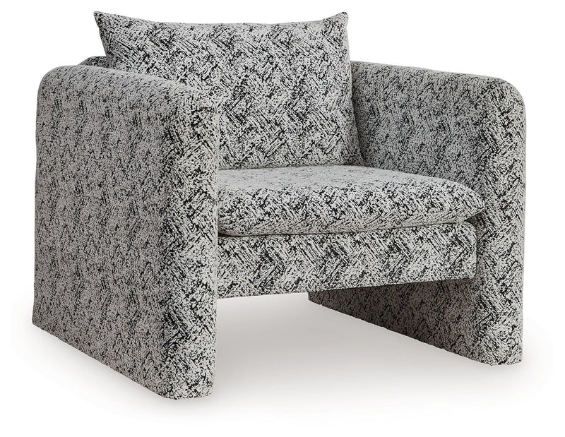 Kenbell - Black / White - Accent Chair - JaxCo Furniture