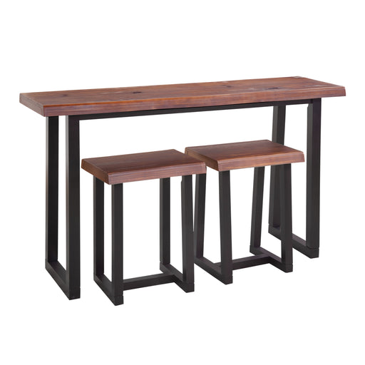 Jennings - Live Edge 3 Piece Counter Dining Set - Brown - JaxCo Furniture