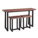 Jennings - Live Edge 3 Piece Counter Dining Set - Brown - JaxCo Furniture