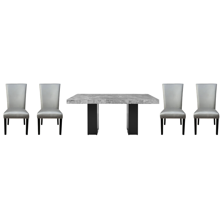 Camila - Rectangular Dining Set - Gray Top - JaxCo Furniture