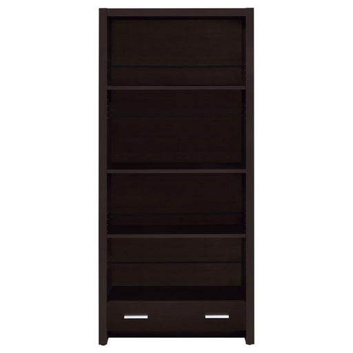 Skylar - 5-Shelf Bookcase With Drawer - Cappuccino - JaxCo Furniture