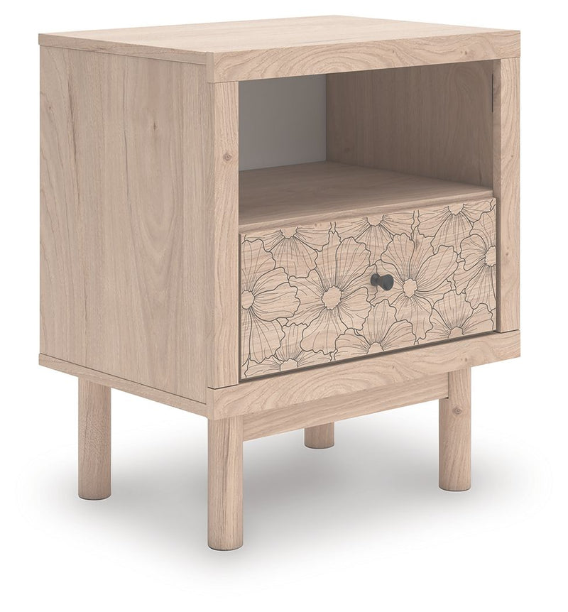 Arloster - Tan - One Drawer Night Stand - JaxCo Furniture