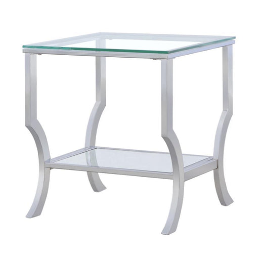 Saide - Square Glass Top Side End Table - Chrome - JaxCo Furniture