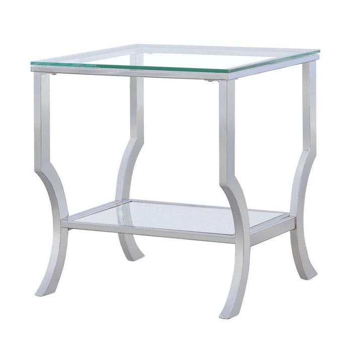 Saide - Square Glass Top Side End Table - Chrome - JaxCo Furniture