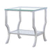 Saide - Square Glass Top Side End Table - Chrome - JaxCo Furniture