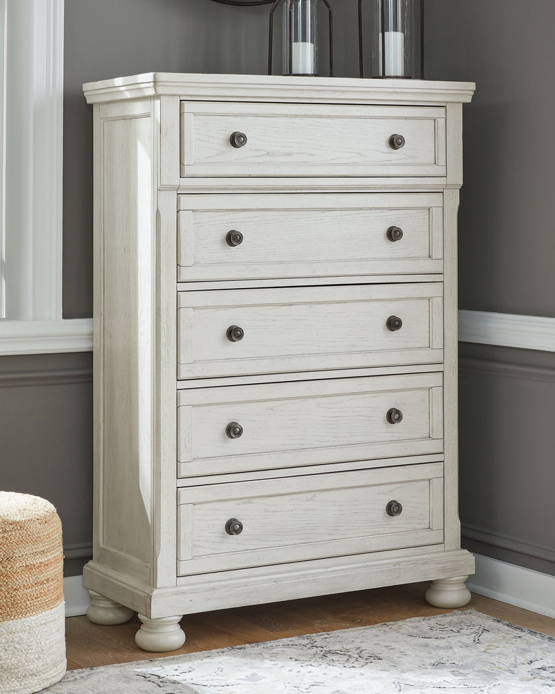 Robbinsdale - Antique White - Five Drawer Chest - JaxCo Furniture