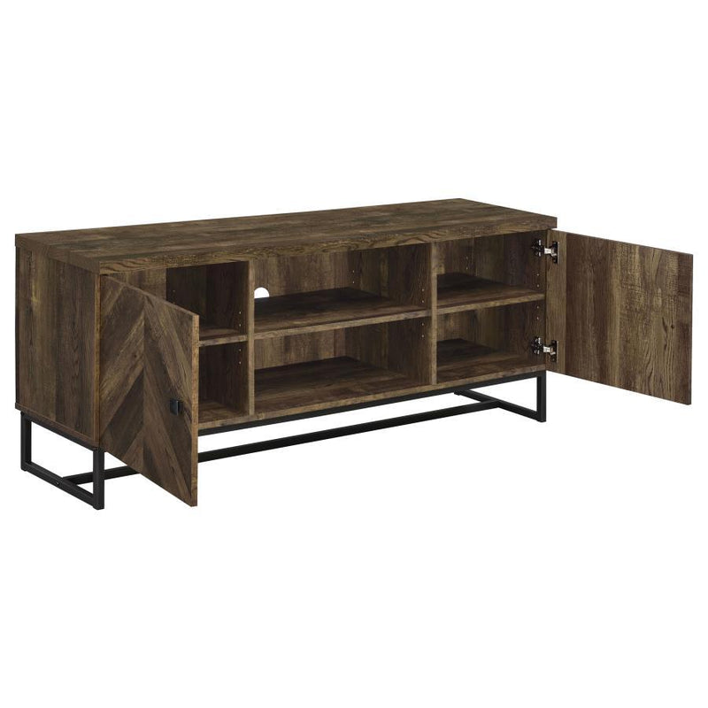 Myles - 2 Door Engineered Wood TV Stand - Rustic Oak - JaxCo Furniture
