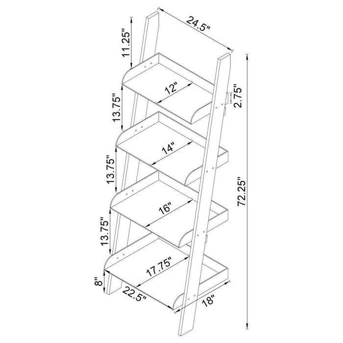 Amaturo - 4-Shelf Acrylic Ladder Bookshelf - Clear - JaxCo Furniture