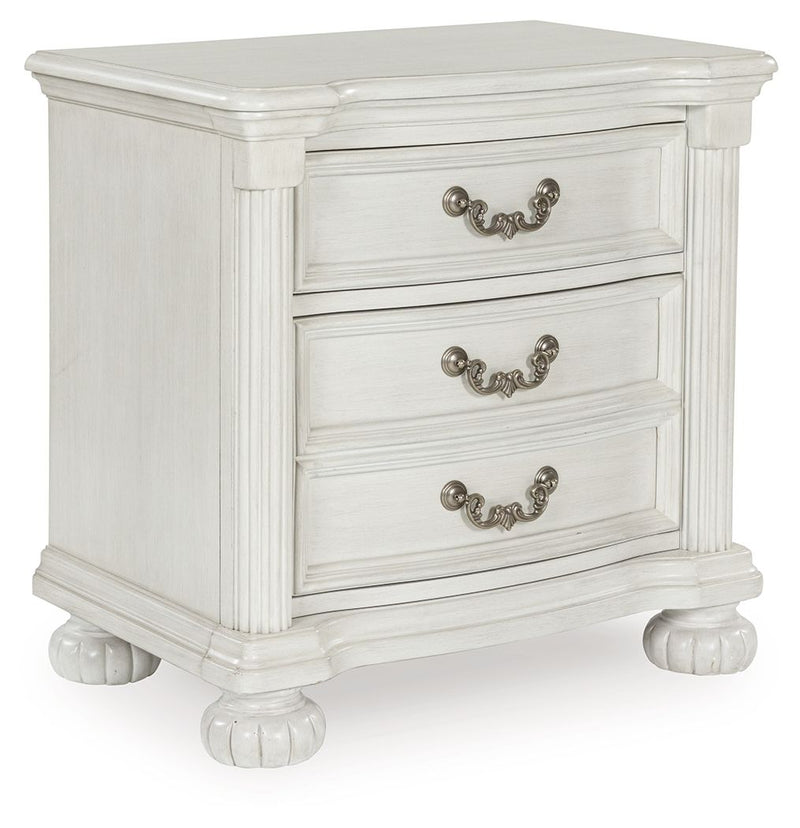 Montelaine - Antique White - Three Drawer Night Stand - JaxCo Furniture