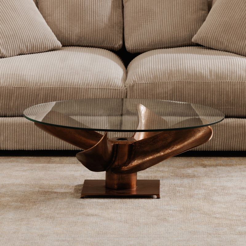 Archimedes - Aluminum Coffee Table - Brown - JaxCo Furniture