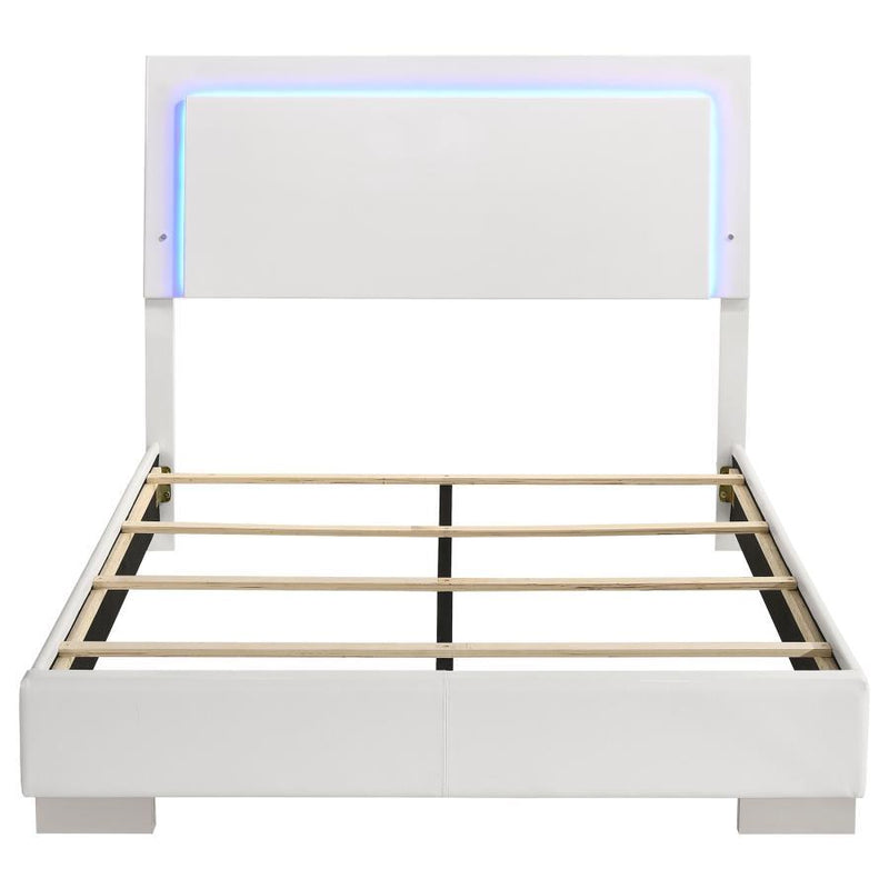 Felicity - Wood LED Panel Bed - JaxCo Furniture