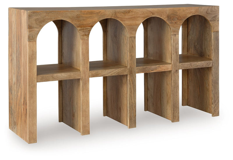 Luzmanacy - Natural Brown - Console Sofa Table - JaxCo Furniture