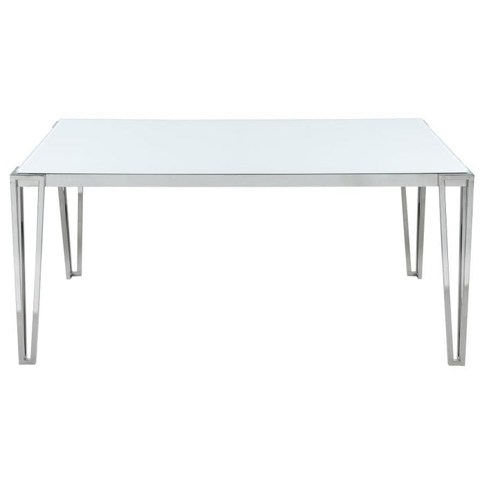 Pauline - Rectangular Glass Top Dining Table - Chrome - JaxCo Furniture