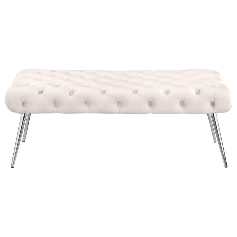 Ella - Upholstered Tufted Bench Metal Legs - JaxCo Furniture